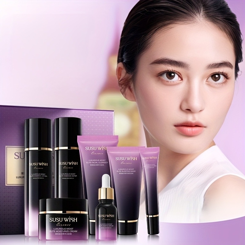 Luxury Skincare Packaging - Luxuriöses und elegantes neunteiliges Feuchtigkeits-Essenz-Set, einschließlich