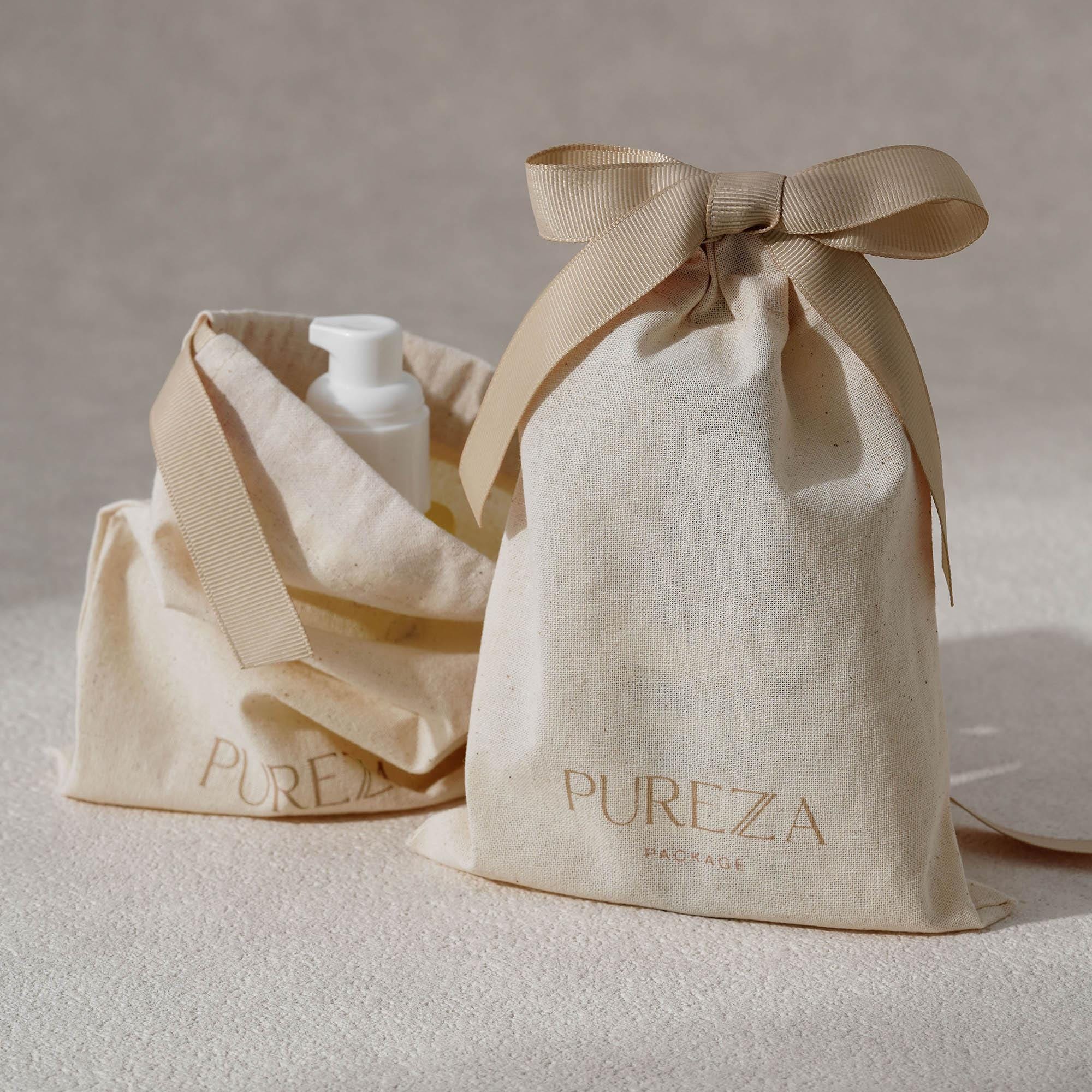 Luxury Skincare Packaging - Anpassbare Naturbaumwoll-Zugbeutel Umweltfreundliche Luxus-Geschenkverpackung für Hautpflege